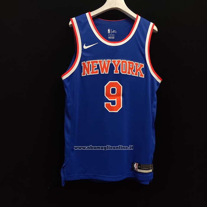 Maglia New York Knicks Rj Barrett #9 Icon Autentico Blu